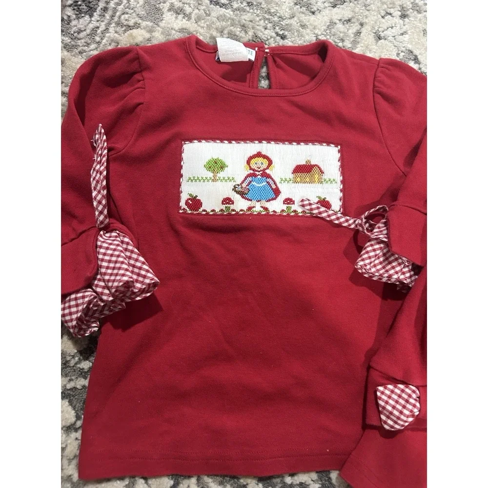 Vive La Fete‎ Lot of Two Smocked Tops Size 2t Red